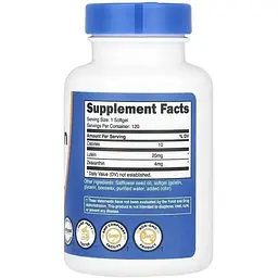 Зеаксантин з лютеїном Nutricost 120 гелевих капсул - мініатюра 3