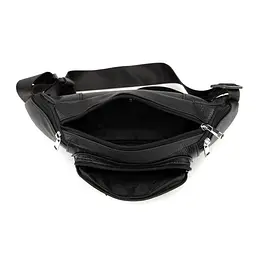 Містка шкіряна сумка на пояс чорна Tiding Bag M56-2030A - мініатюра 2