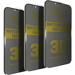 Захисне скло DK для Apple iPhone 14 300C Large Arc Антишпигун Full Glue 019323 black 3 шт.