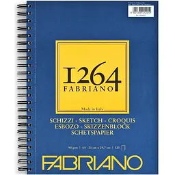 Альбом на спіралі (горизонтальна) Fabriano для рисунку та ескізів 1264 А4 90г/м2 120л слонова кістка