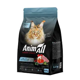 Сухий корм Animall Cat Salmon, White Fish and Turkey для котів з лососем, білою рибою та індичкою 400г