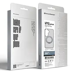 Противоударный чехол-панель для Samsung Galaxy S26 5G, Unit Stand2, серый, силикон + поликарбонат, защита всего корпуса, с подставкой, поддержка магнитных держателей и беспроводной зарядки (MagSafe), ArmorStandart (ARM89957) - мініатюра 6