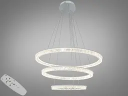 Підвісна LED люстра Diasha D9711/800+600+400WH біла, 148 W, з пультом, освітлення до 30 м2