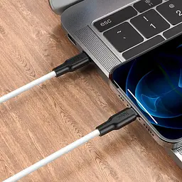 Кабель Hoco X21 Plus Silicone PD charging data cable for Lightning 1m Black & White - мініатюра 2