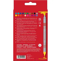 Фломастери Faber-Castell двосторонні Double-ended Fibre tip, 20 кольорів (28023) - мініатюра 2