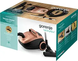 Gorenje Пилосос Gorenje мішковий, 850Вт, конт пилок -3л, HEPA, телескоп трубка, бронзовий - мініатюра 10