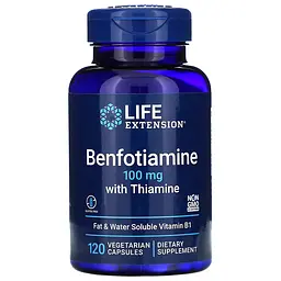 Вітаміни та мінерали Life Extension Benfotiamine with Thiamine, 120 вегакапсул