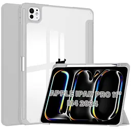 Чохол-книжка BeCover Soft Edge TPU з кріпленням Apple Pencil для Apple iPad Pro 11" M4 2024 Сірий (711715)