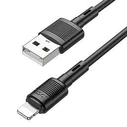 Кабель для iPhone iPad — HOCO X83 Victory charging Lightning cable 1 метр чорний - мініатюра 4