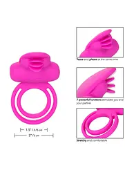 Віброкільце CalExotics Dual Clit Flicker Enhancer 6х3.7 см рожевий - мініатюра 8