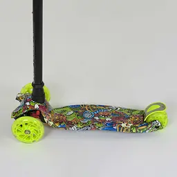 Самокат дитячий Best Scooter 59х17х26 см Салатово-чорний 000231510 - мініатюра 3