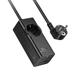 Мережевий подовжувач HOCO NS9 Wisdom 1-position (PD67W/3C1A) desktop socket (EU/GER) чорний