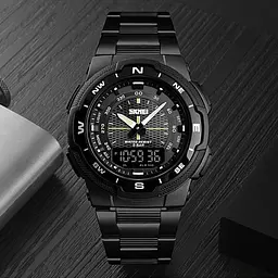 Чоловічий наручний годинник Skmei Marshal Black VIP - мініатюра 5