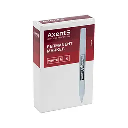Маркер Axent Permanent White 2545-A, 2 мм круглий білий (2545-A) - мініатюра 2