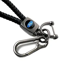 Шкіряний плетений брелок Ford для автоключів із карабіном - мініатюра 4