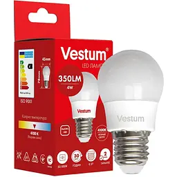 Світлодіодна лампа Vestum G45 4W 4100K 220V E27 1-VS-1205