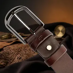 Ремінь чоловічий Grande Pelle 00245 під штани коричневий 125 см - мініатюра 4