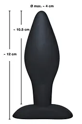 Анальна пробка Black Velvets Large 12 см (чорний) - мініатюра 3