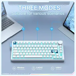 Клавіатура Onikuma бездротова ігрова MT-706 Pro з RGB підсвіткою та 3 режимами підключення для ПК та ігор білий - мініатюра 5