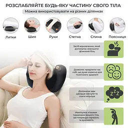 Масажна роликова подушка No Brand інфрачервоний масажер для спини, шиї та тіла - мініатюра 5