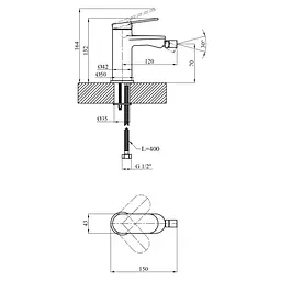 Змішувач для біде Kroner Element 211210-0101 (CV035996) - мініатюра 8
