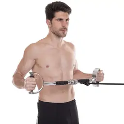 Ручка для верхньої тяги York Fitness 60см з паралельним хватом вигнута з гумовими рукоятками, хром - мініатюра 8