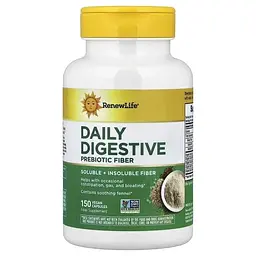 Клетчатка для пищеварения Renew Life Daily Digestive Prebiotic Fiber 150 веганских капсул