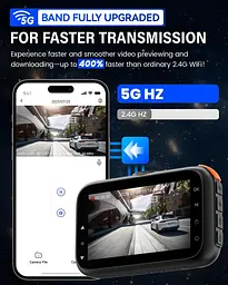 Двоканальна камера IIWEY 4K Dash Cam спереду ззаду, 3-дюймовий IPS-екран, 5G Wi-Fi 64GB SD-карта в комплекті, 4K 2160P - мініатюра 3