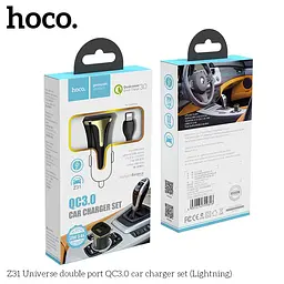 Адаптер автомобільний Hoco Lightning Cable Universe Z31 |2USB, QC3.0, 3.4A, 18W| - мініатюра 2