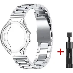 Комплект Tamister для годинника Xiaomi Watch 2Pro (бампер прозорий + ремінець Rolex design 22 мм сріблястий)