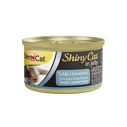 Вологий корм GimCat Shiny Cat ДжимКет Шайні для кішок, тунець та креветки, 70 г (арт.413297/413099)