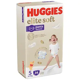 Підгузки Huggies Elite Soft 5 (12-17 кг) Mega 34 шт. (5029053549354) - мініатюра 4