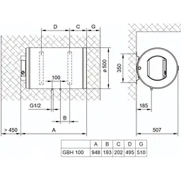 Бойлер TIKI GBH 100 ComfortH100V9 (700180) - мініатюра 4