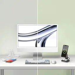 Бездротовий зарядний пристрій Satechi 2-in-1 Foldable Qi2 Wireless Charging Stand Space Gray (ST-Q21FM) - мініатюра 5
