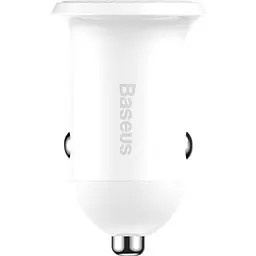 Автомобільний зарядний пристрій Baseus Grain Pro 4.8A 2USB White - мініатюра 2