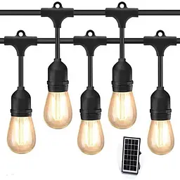 Гірлянда Light Edison Solar вулична на сонячній батареї 15 шт. 15 метрів