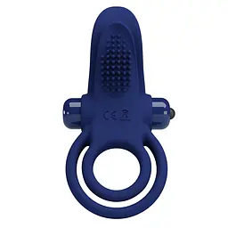 Віброкільце Pretty Love Vibrant Penis Ring 11.3 см синій - мініатюра 4