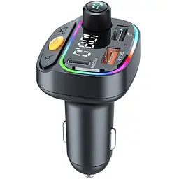 АЗП FM модулятор WIWU QC031 MP3 Car PD20W+QC3.0 2USB-A/1C Black - мініатюра 5