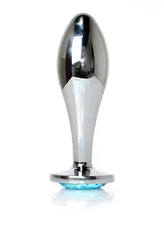 Анальна пробка Jewellery Silver Plug Clear L 10.5 см (синій)