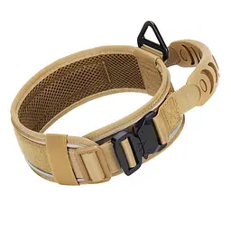 Нашийник для собак Harness Tactical, широкий нейлоновий з металевою пряжкою-фастекс L, Коричневий