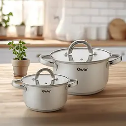Каструля з кришкою Gusto Linea GT-1504-20 20 см 3.6 л срібляста - мініатюра 2
