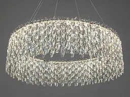 Підвісна кришталева LED люстра Diasha 582/800CH хром 78 см 104W 3 режими світла - мініатюра 3