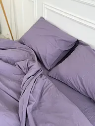 Постільна білизна двоспальне Dushka Home Варена бавовна преміум 21717 180х215 см лавандова - мініатюра 3
