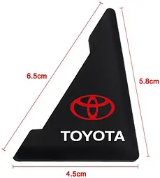 Захист кутів дверей Toyota 2 шт Гумові 45х58х47 мм на скотчі Чорні Посилені (протиударні чохли від сколів) - мініатюра 2