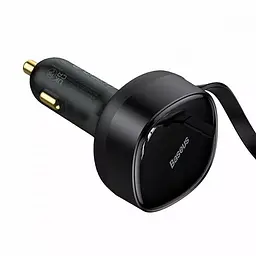 Зарядний пристрій для автоадаптер 2 в 1 Baseus Enjoyment Retractable Type-C + Type-C 33 W - мініатюра 4