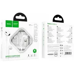 Навушники Hoco Lightning crystal earphones with mic M1 Max білі - мініатюра 2
