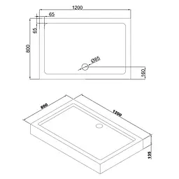 Душовий піддон Volle Libra 120x80 прямокутний 10-22-908tray - мініатюра 3