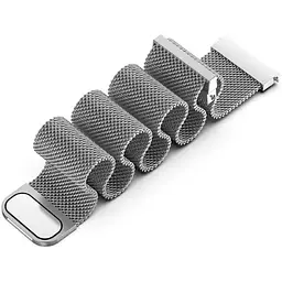 Ремінець DK Metal Ring Milanese Loop Magnetic 22mm для Xiaomi Haylou Solar LS05 (RT) (silver) - мініатюра 5