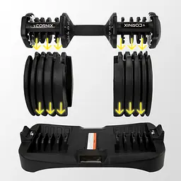 Гантеля з регульованою вагою Cornix 2.5-24 кг XR-0405 Black - мініатюра 4