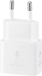 Мережевий зарядний пристрій Samsung White, 25W + кабель USB Type-C (EP-T2510XWEGEU) - мініатюра 2